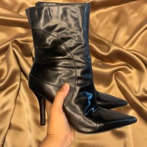 Vintage Black Nine West Mid Calf Booties